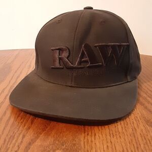 Raw Natural Rolling Papers Snapback Hat Black Adjustable One Size